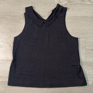 Black, Forever 21, US Small, collared top. Cotton.